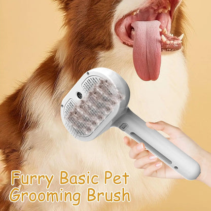 Velmora™ SteamGlow Pet Brush – 3-in-1 Grooming & Deshedding Brush Dogs