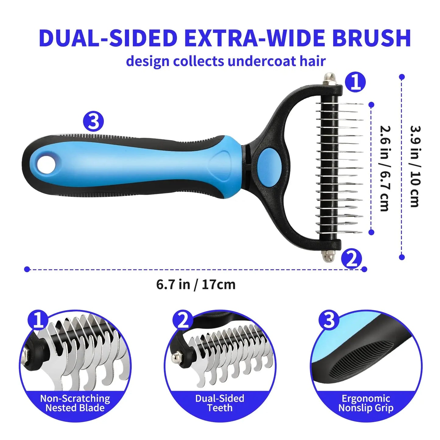 Velmora™ FurEase Pro – Professional Pet Deshedding & Knot Removal Brush