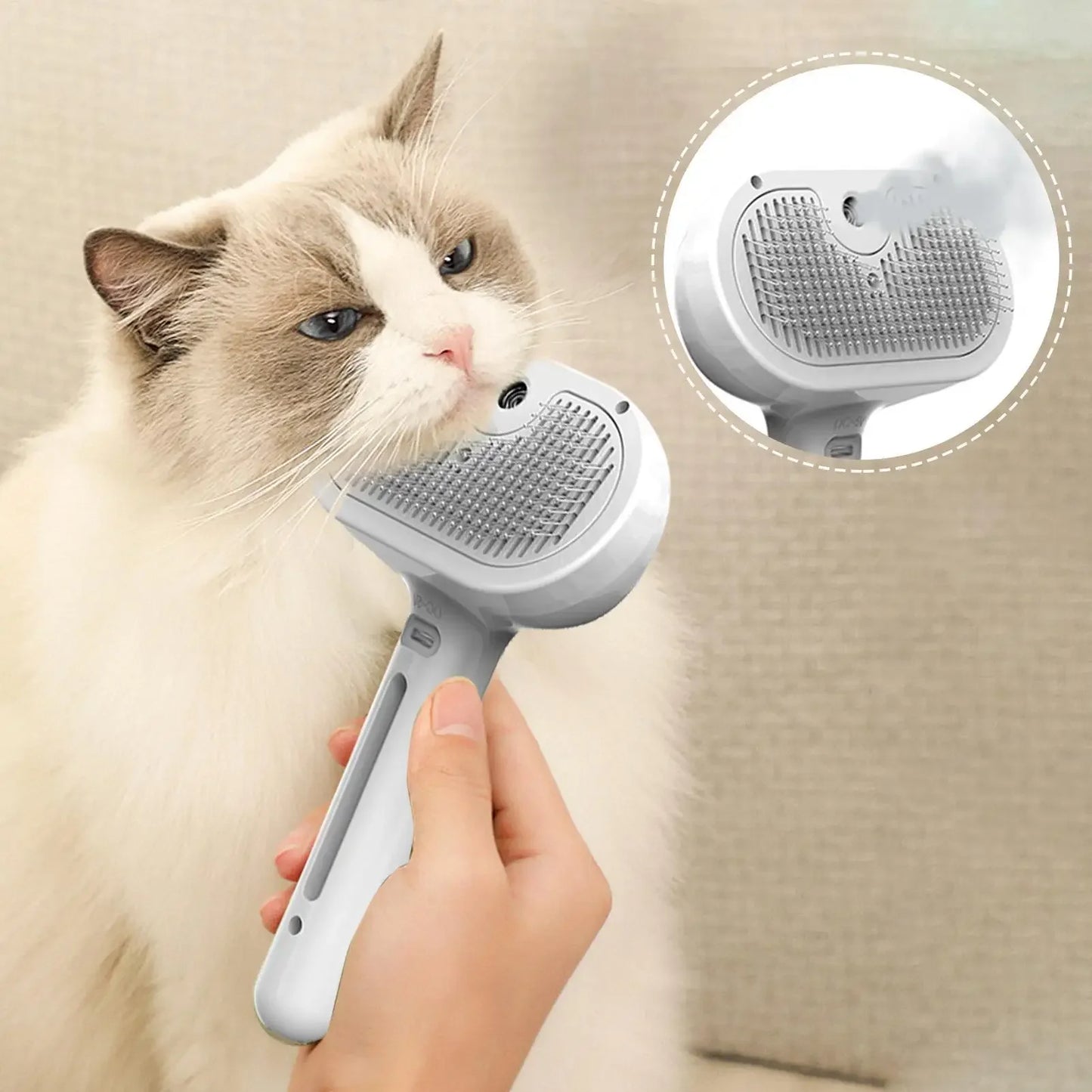 Velmora™ SteamGlow Pet Brush – 3-in-1 Grooming & Deshedding Brush Dogs