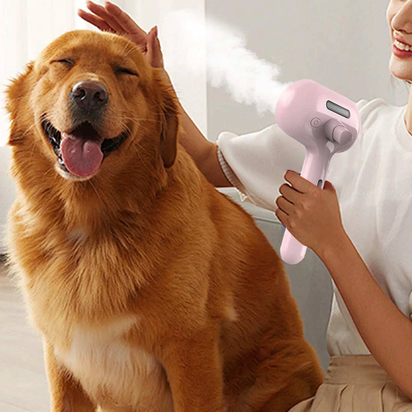 Velmora™ SteamGlow Pet Brush – 3-in-1 Grooming & Deshedding Brush Dogs